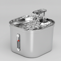 Quiet Circulating Water Fountain Bowl, Includes, Pump, Filter, Adapter -Dog Cat -  (Stainless Steel)
