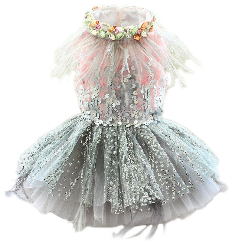 Elegant Sparkling Gemstone Collared Princess Dress - Dog - (XS-XL) and Customizable - (3 Color Options) - (While Supplies Last)