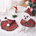 Hooded Plaid Tartan Cape - Dog Cat (Red) (S-L) -(While Supplies Last)
