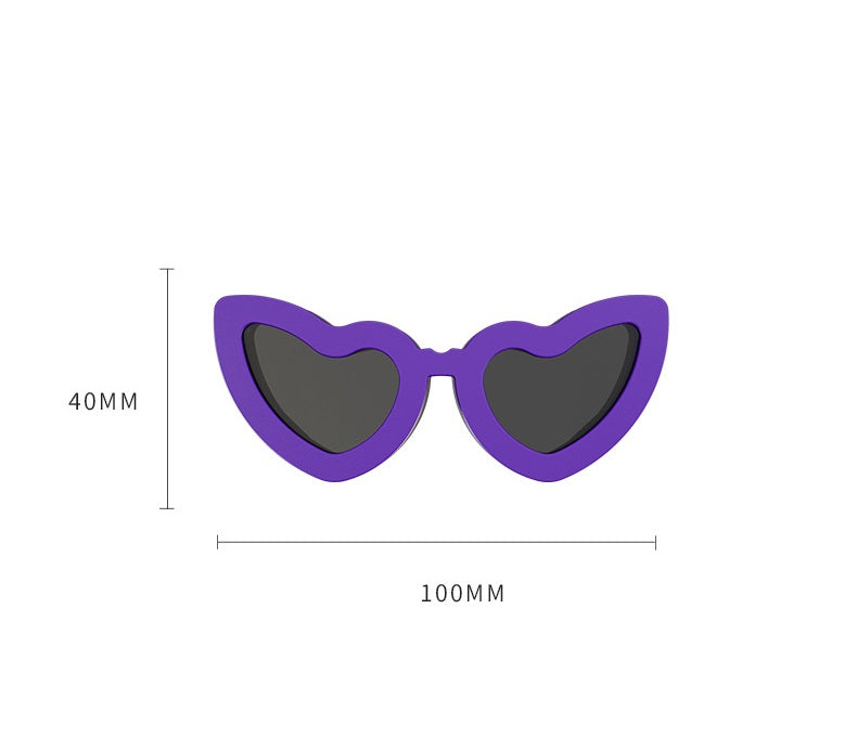 Adjustable Heart Shaped Sunglasses with UV Protection - (3 Color Options) - Small Dog Cat - (While Supplies Last)