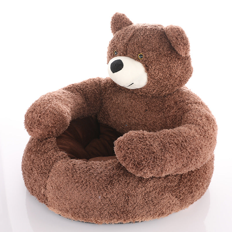 Cozy Plush Bear Hug Bed - Dog Cat