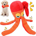Plush Soft Chew Octopus Dog Toy with Squeaker & Crinkle