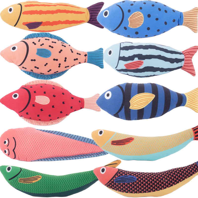 Catnip Fish Plush Toy with Bell - Cat - (5 Style Options) - (While Supplies Last)
