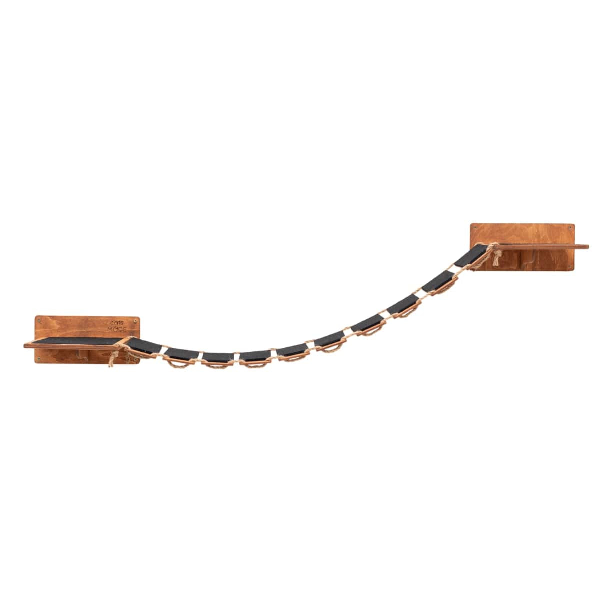 Oak Rope Bridge with 2 Felt Covered Stairs - Cat - (48.8" L)