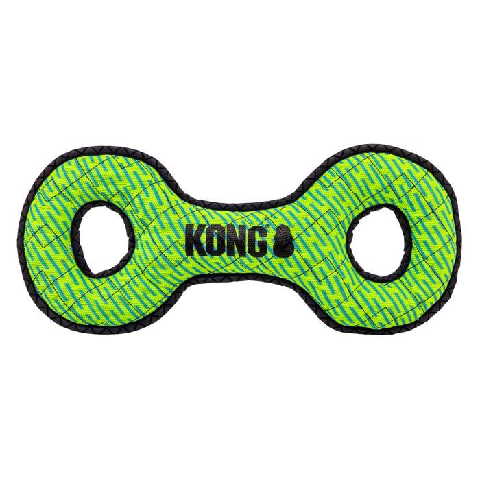 Double Tug Toy - Dog - (Interactive Play) - ( Heavy-Duty ) - (Squeaker) - ( Green ) - (KONG) -(While Supplies Last)