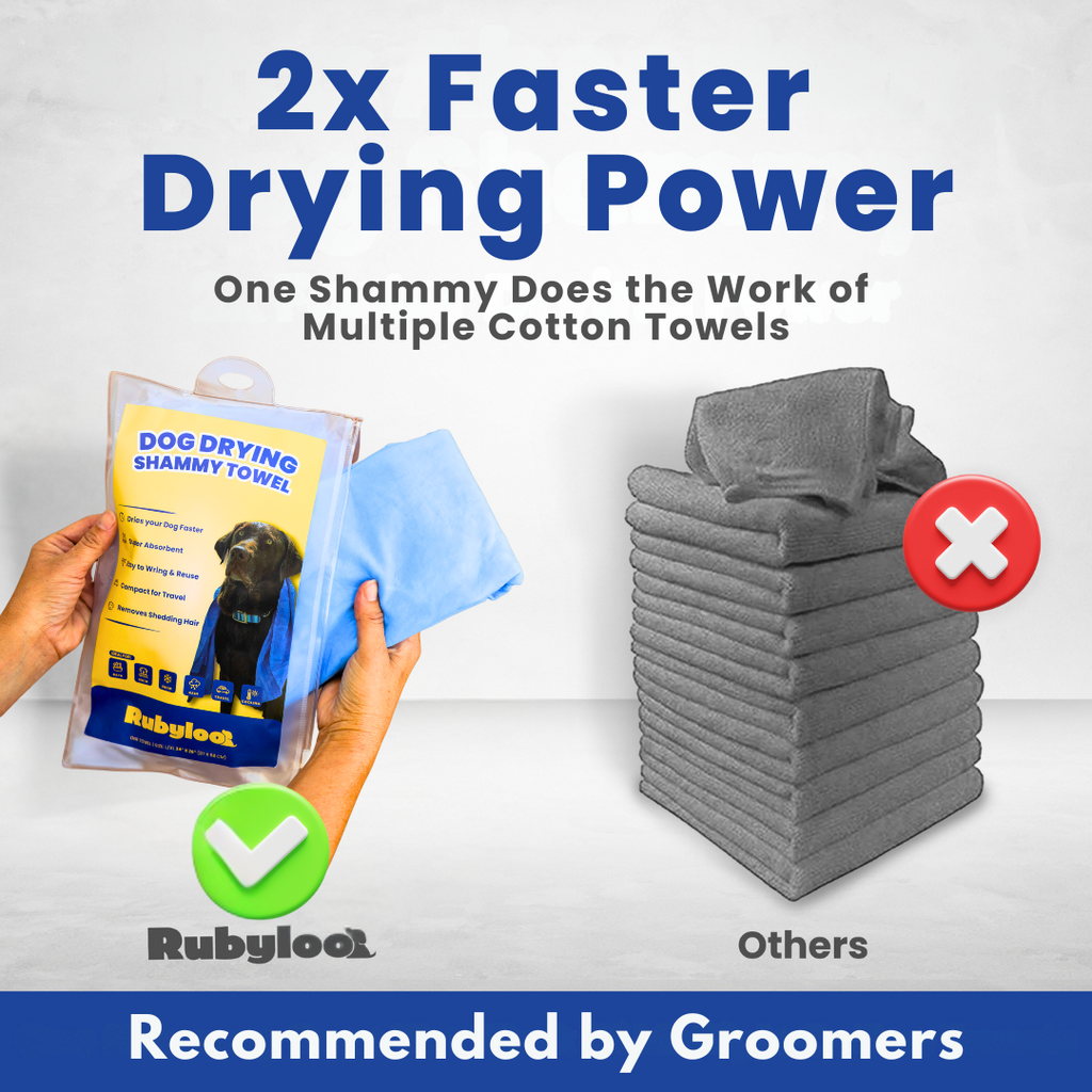 Drying Shammy Towel - Large Dog Cat - (Rapid Dry) - (Groomer Approved) - (1 pk, 2 pk) - (While Supplies Last)