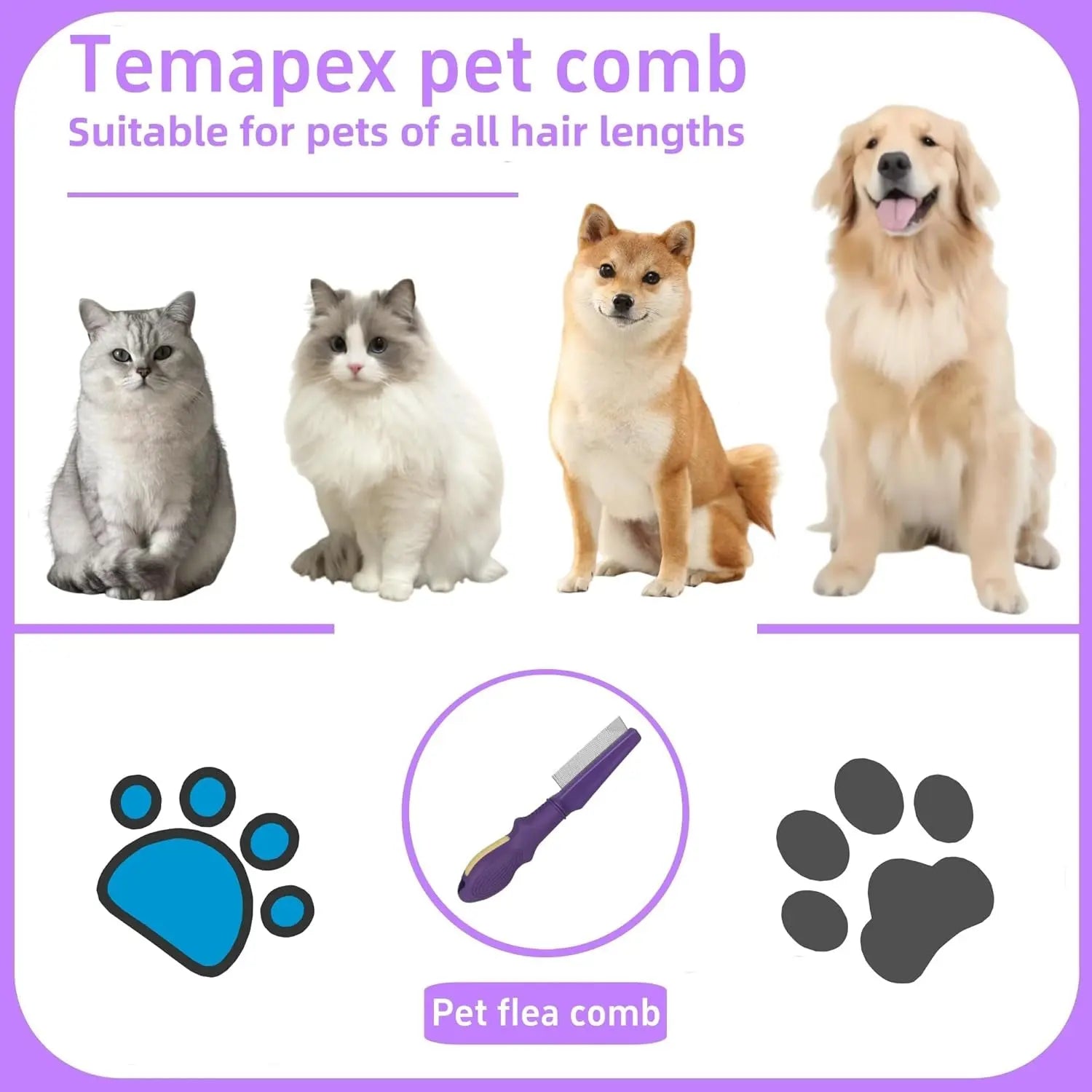 Flea Comb - Dog Cat - (Professional) - (Detangling) - (4 Comb Options)- (While Supplies Last)