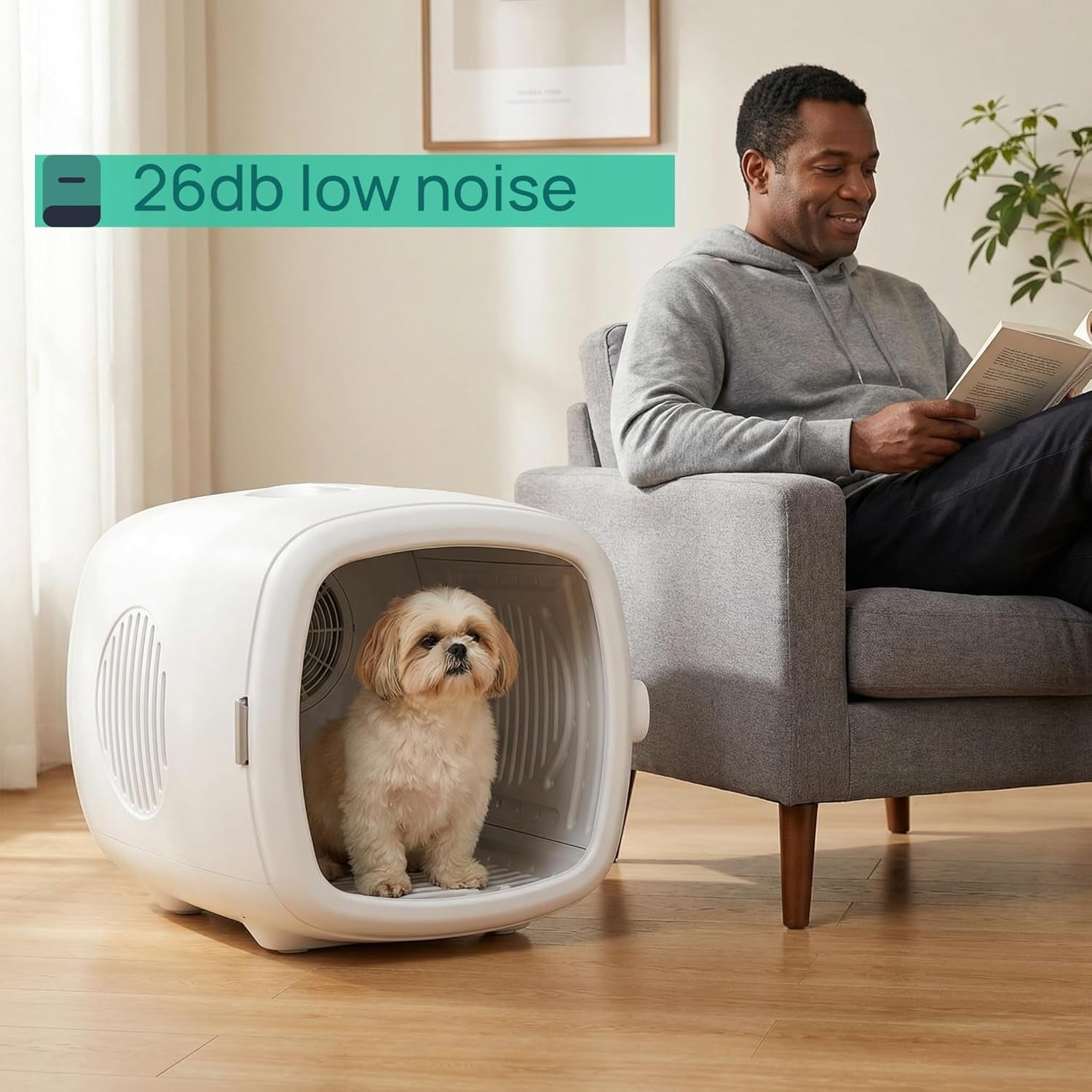 Grooming 360° Dryer Box - Dog Cat - (White) - (Quiet Smart Temp) - ( Fast Dry) - (While Supplies Last)