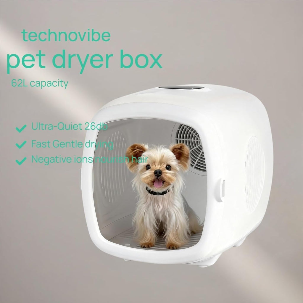 Grooming 360° Dryer Box - Dog Cat - (White) - (Quiet Smart Temp) - ( Fast Dry) - (While Supplies Last)