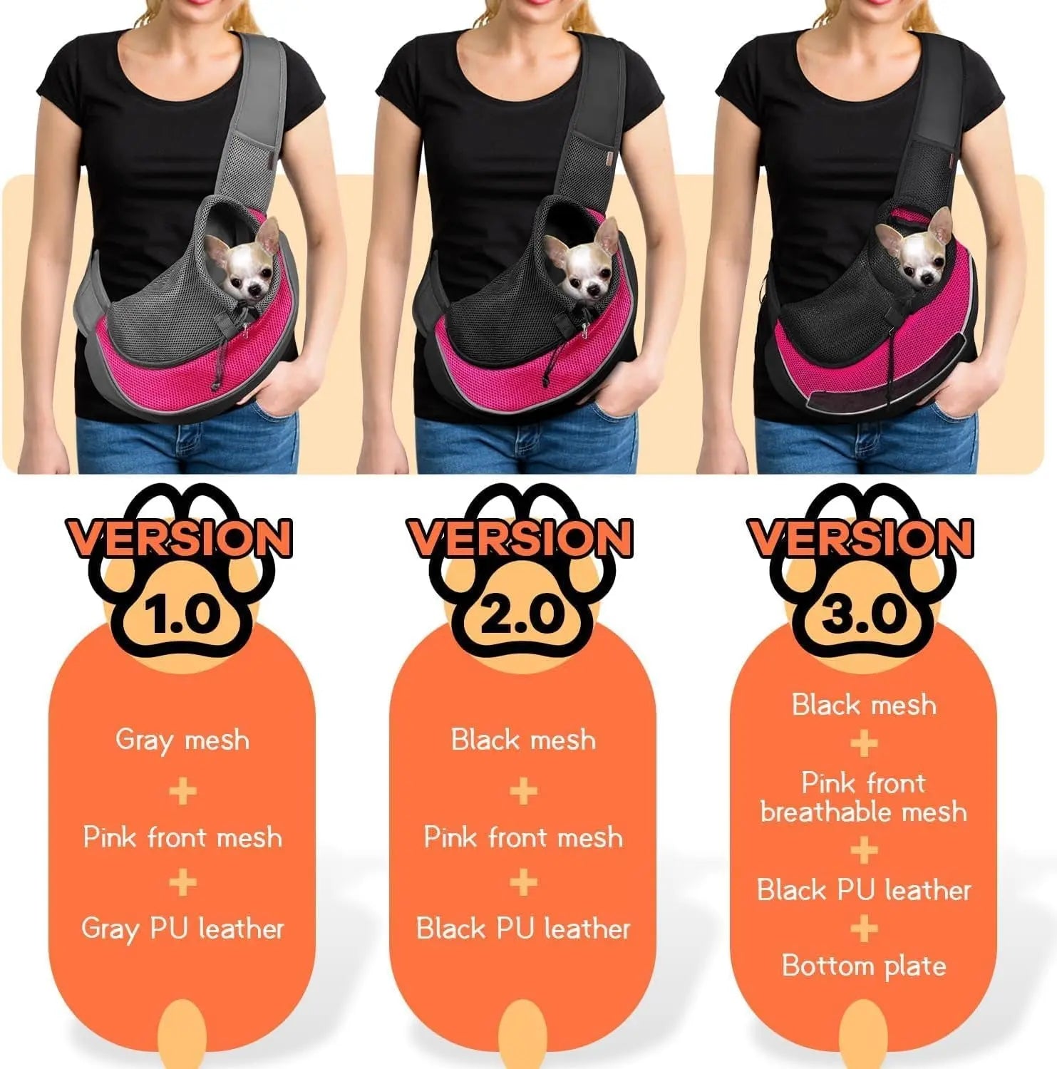 Hands-Free Pet Travel Sling - Dog Cat - (S-L) - (5 Color Options) - (2 Styles) - (While Supplies Last)