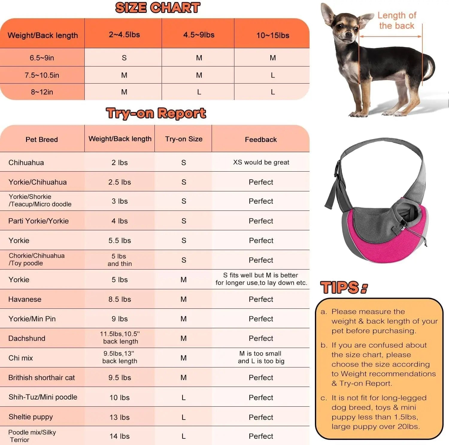 Hands-Free Pet Travel Sling - Dog Cat - (S-L) - (5 Color Options) - (2 Styles) - (While Supplies Last)