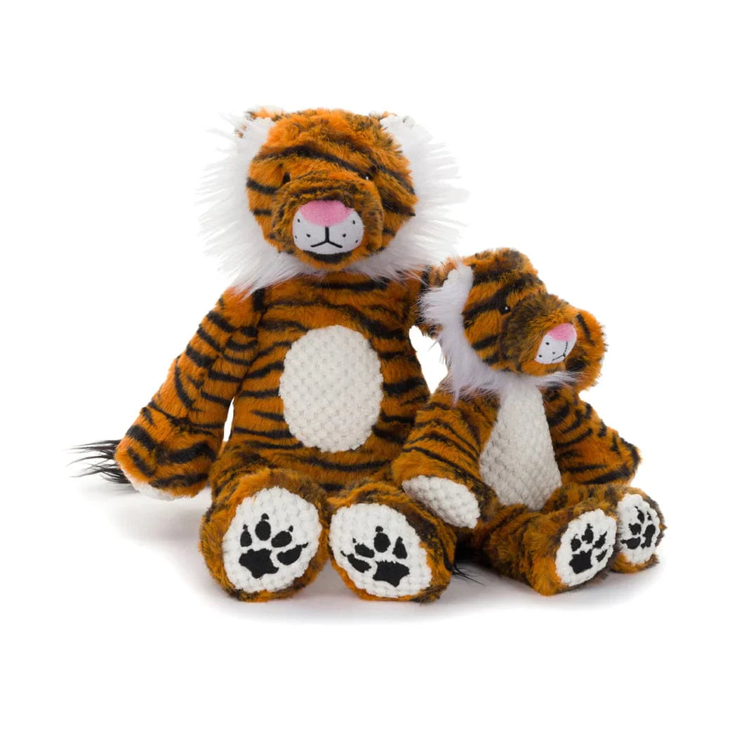 Floppy Tiger Cuddle Plush Toy - Dog - (Brown) - (Squeaky) - (S, L) -  (Fabdog®) - (While Supplies Last)