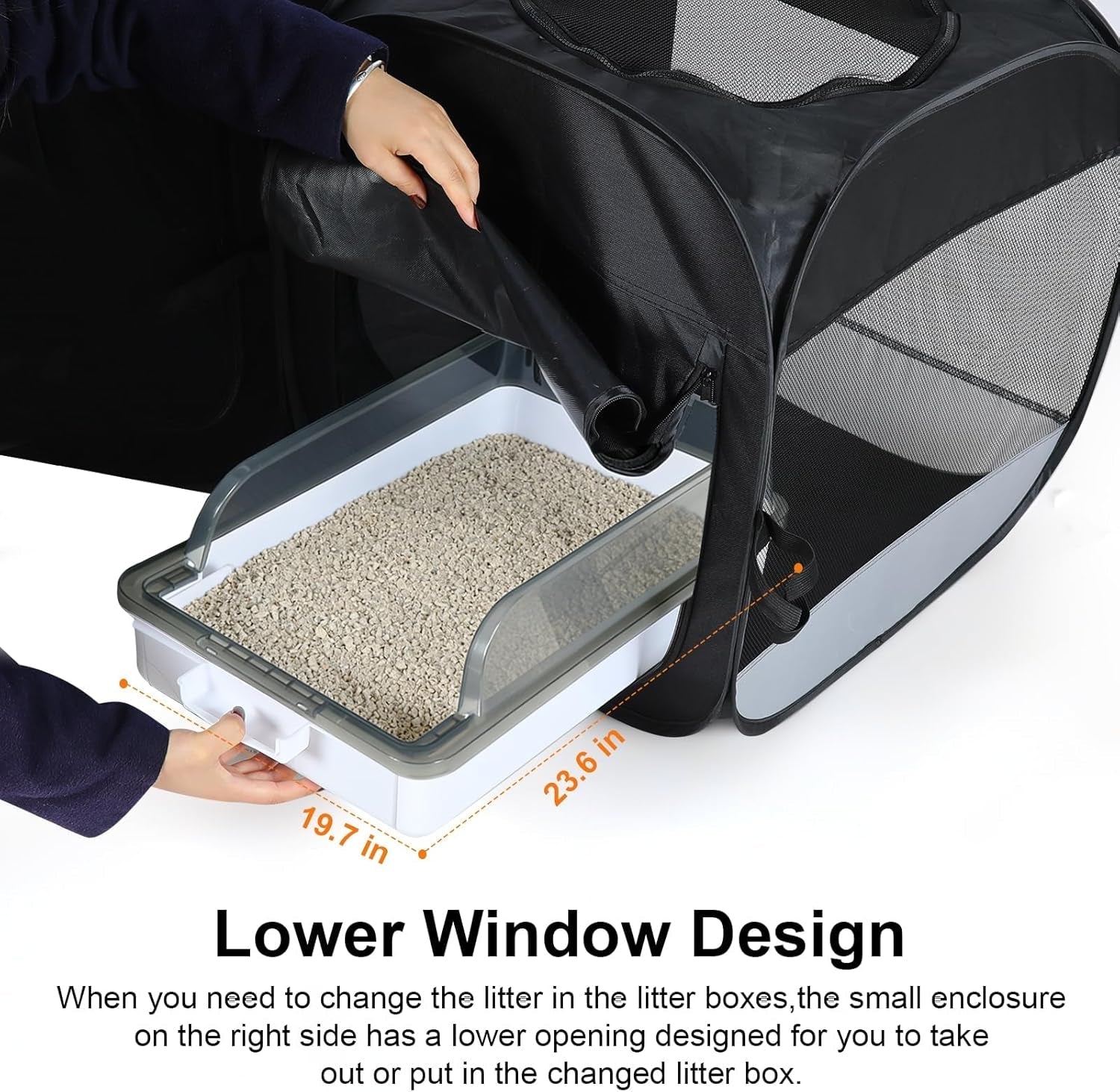 Portable Cat & Dog Playpen 2-in-1 Foldable Indoor Pet Tent Large Collapsible