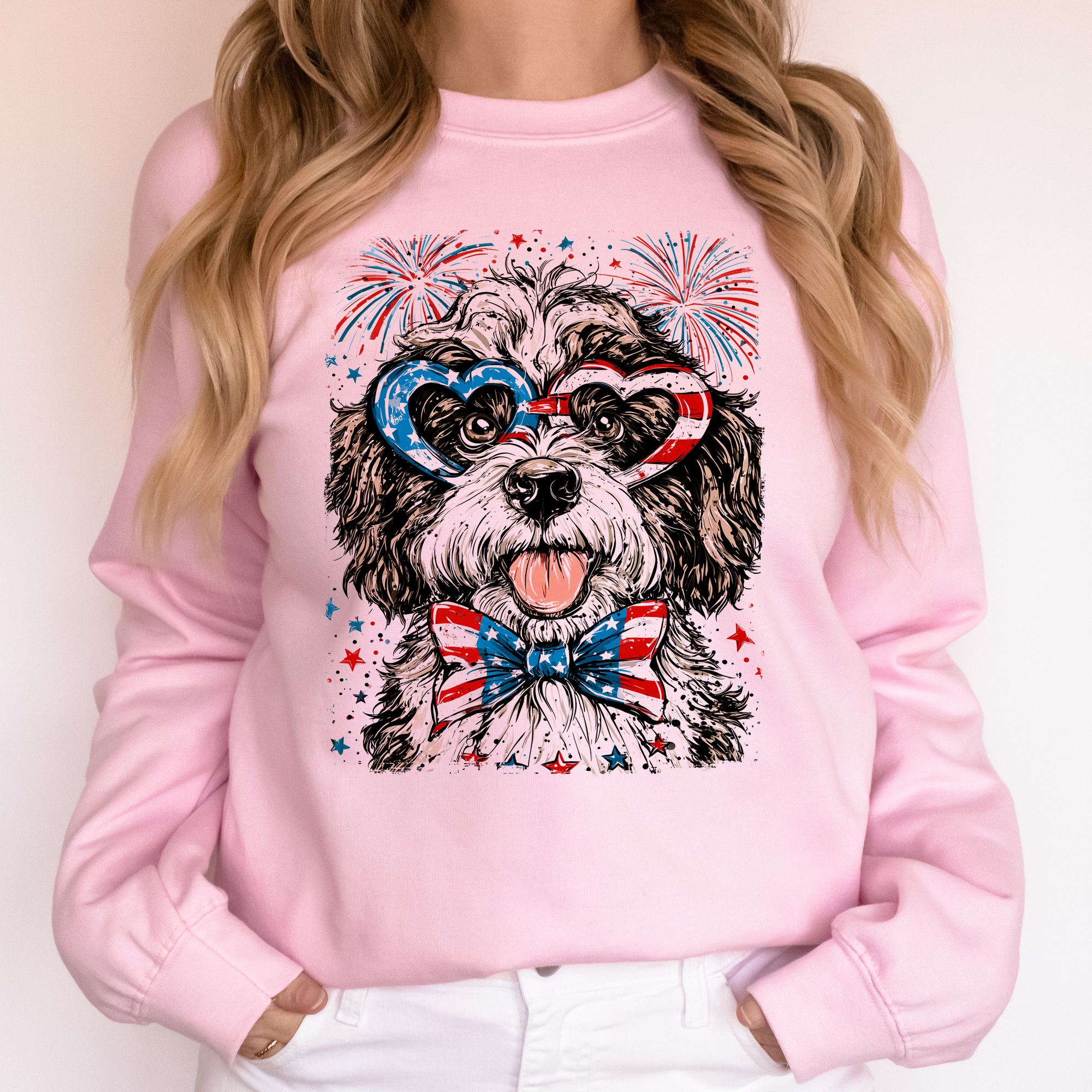 4th of July Patriotic Portuguese Water Dog Sweatshirt - Unisex Adult - (5 Color Options) - (S-XXL)