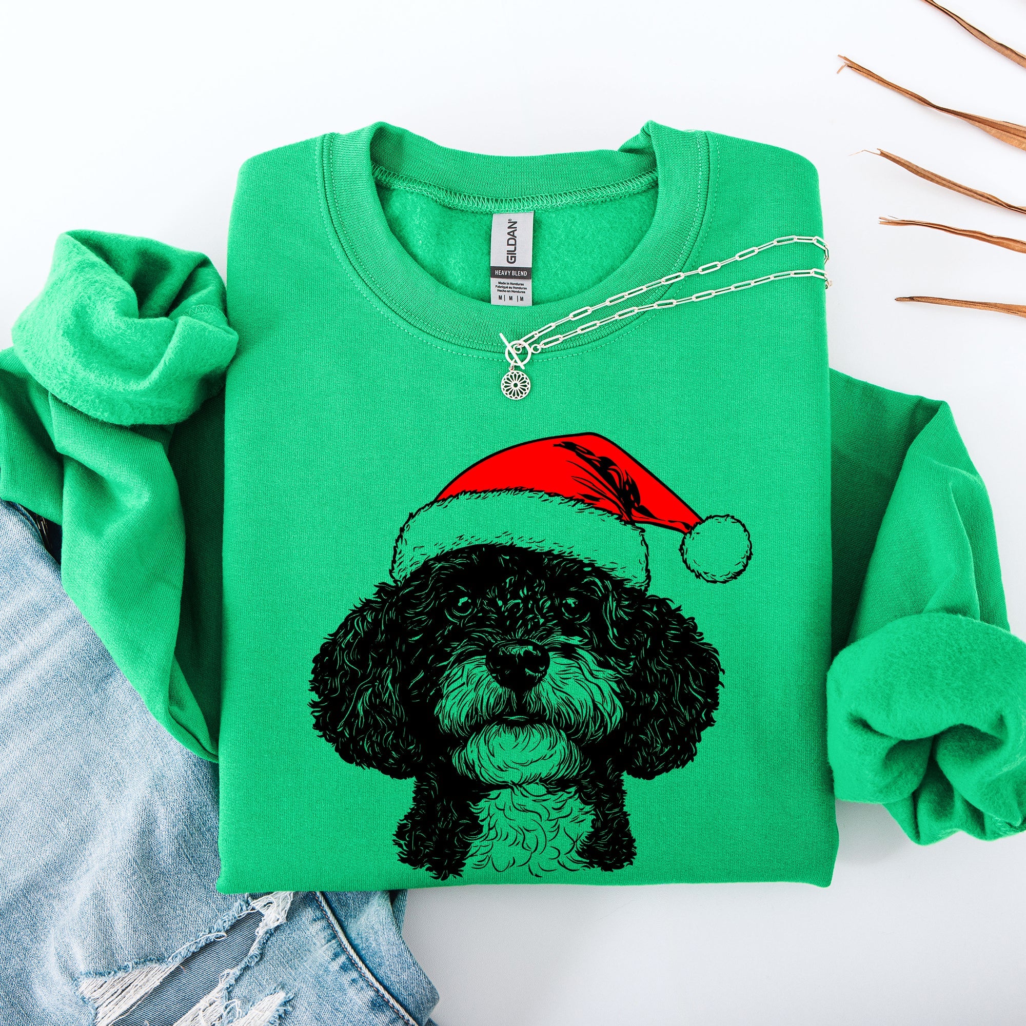 Adorable Portuguese Water Dog Christmas Sweatshirt - Unisex - (7 Color Options) - (S-XXL)