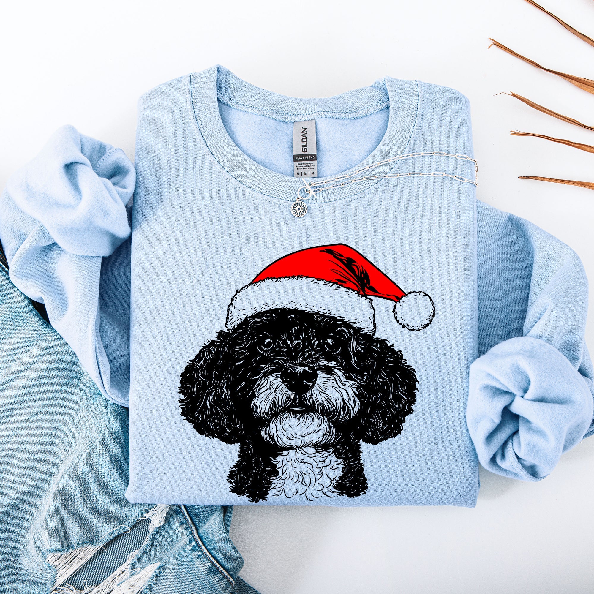 Adorable Portuguese Water Dog Christmas Sweatshirt - Unisex - (7 Color Options) - (S-XXL)