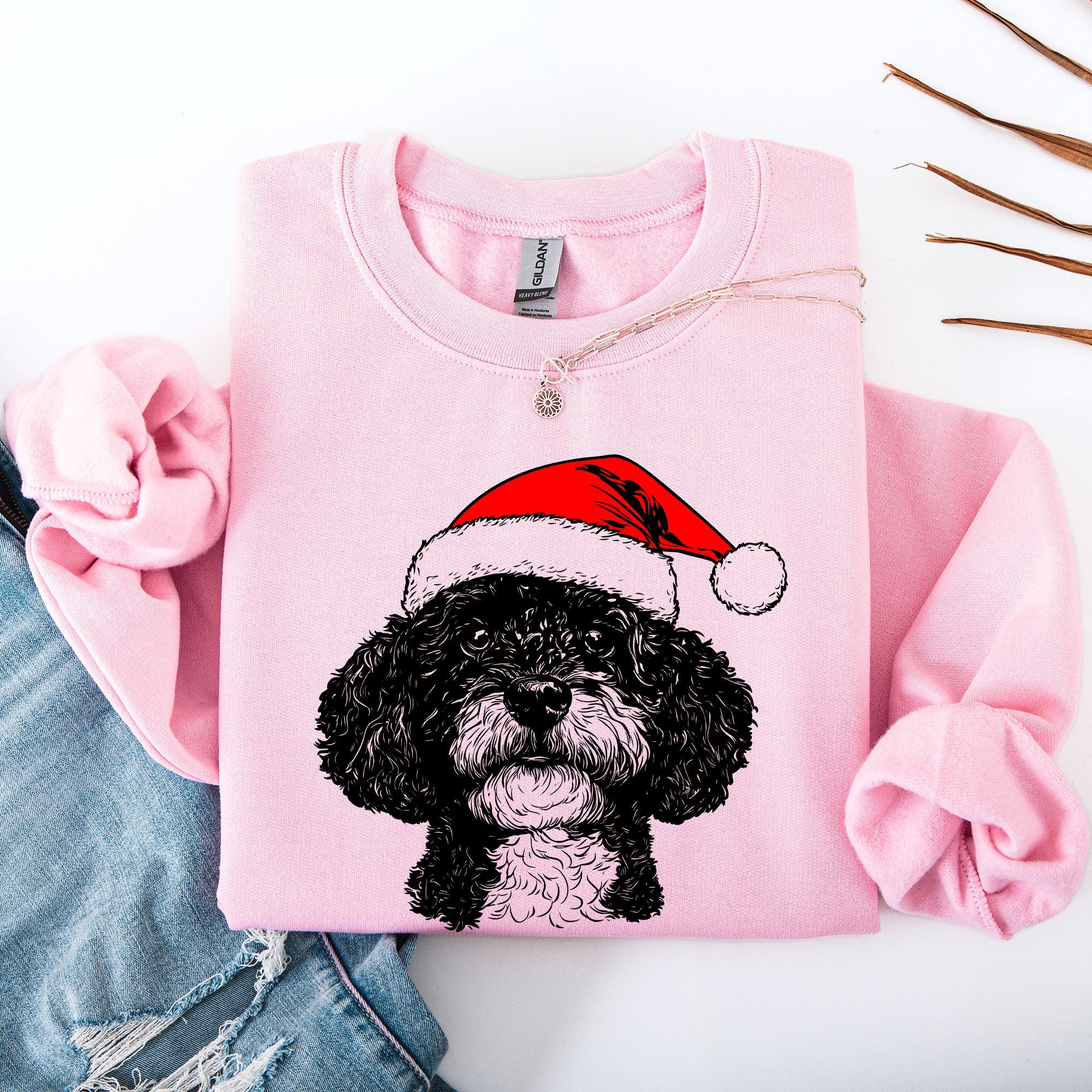 Adorable Portuguese Water Dog Christmas Sweatshirt - Unisex - (7 Color Options) - (S-XXL)