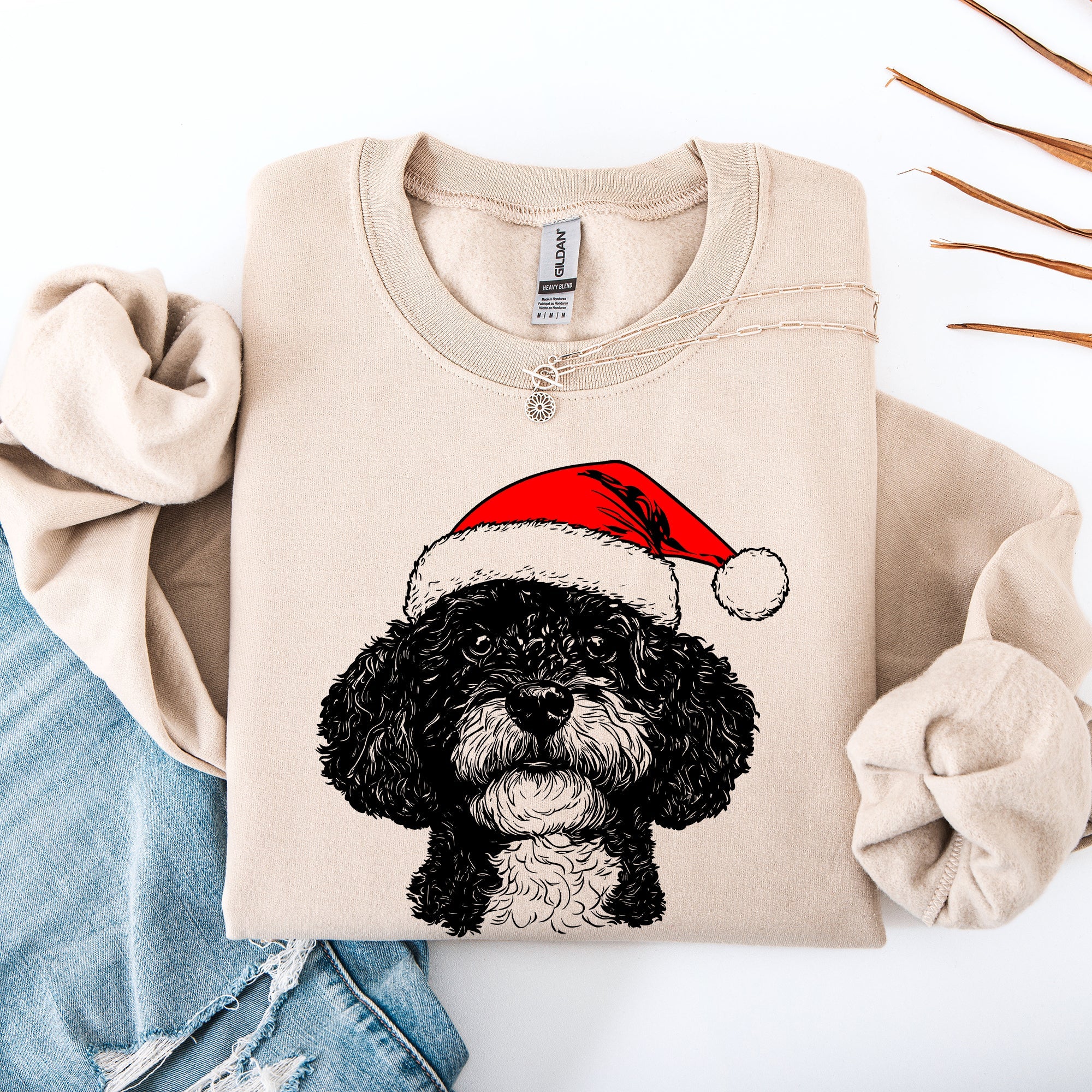 Adorable Portuguese Water Dog Christmas Sweatshirt - Unisex - (7 Color Options) - (S-XXL)