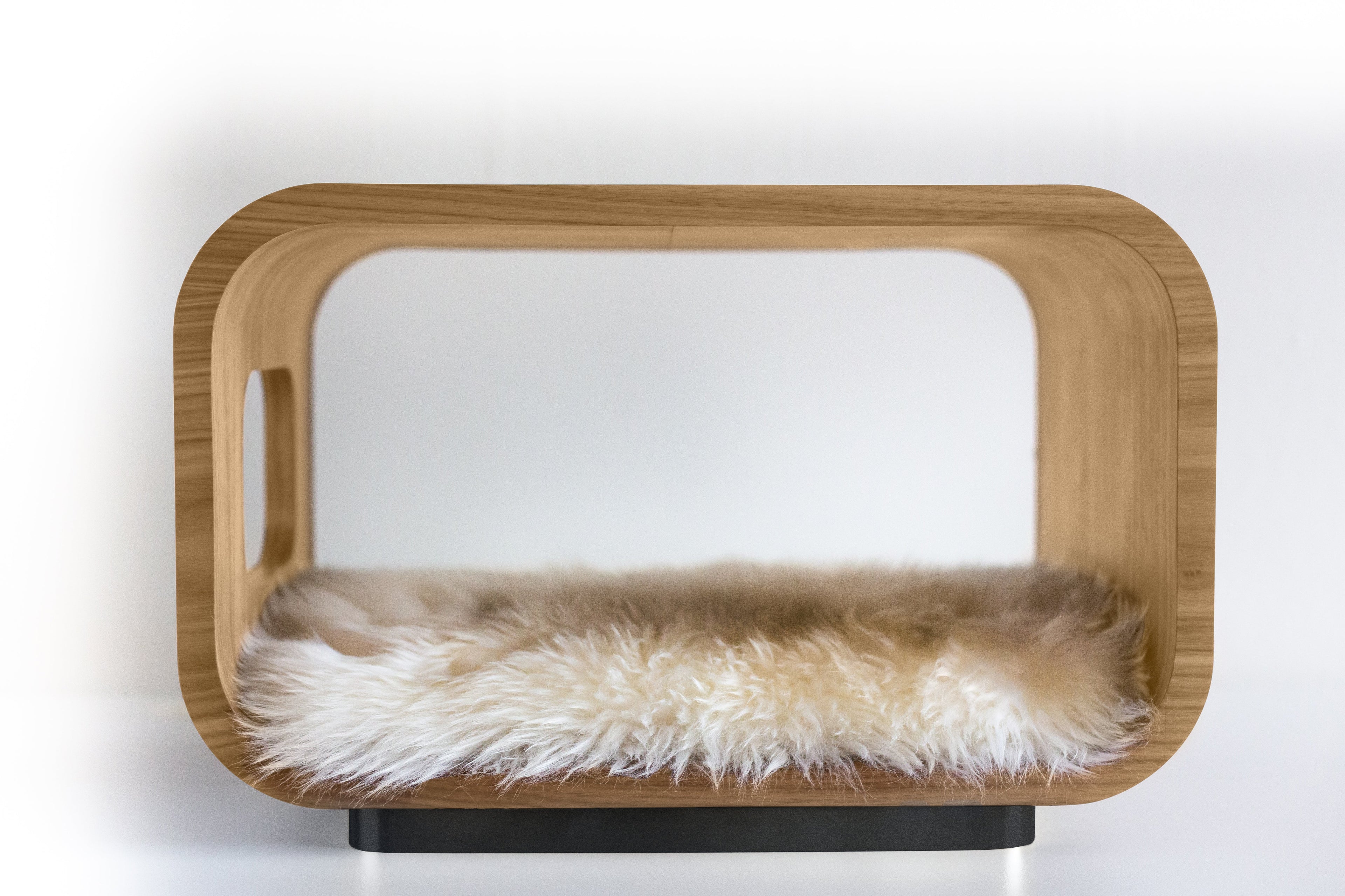 Wood Pet Bed -  Cat - (White Oak) - (Plush Pad included  - (The Luna Bed ) - (While Supplies Last)