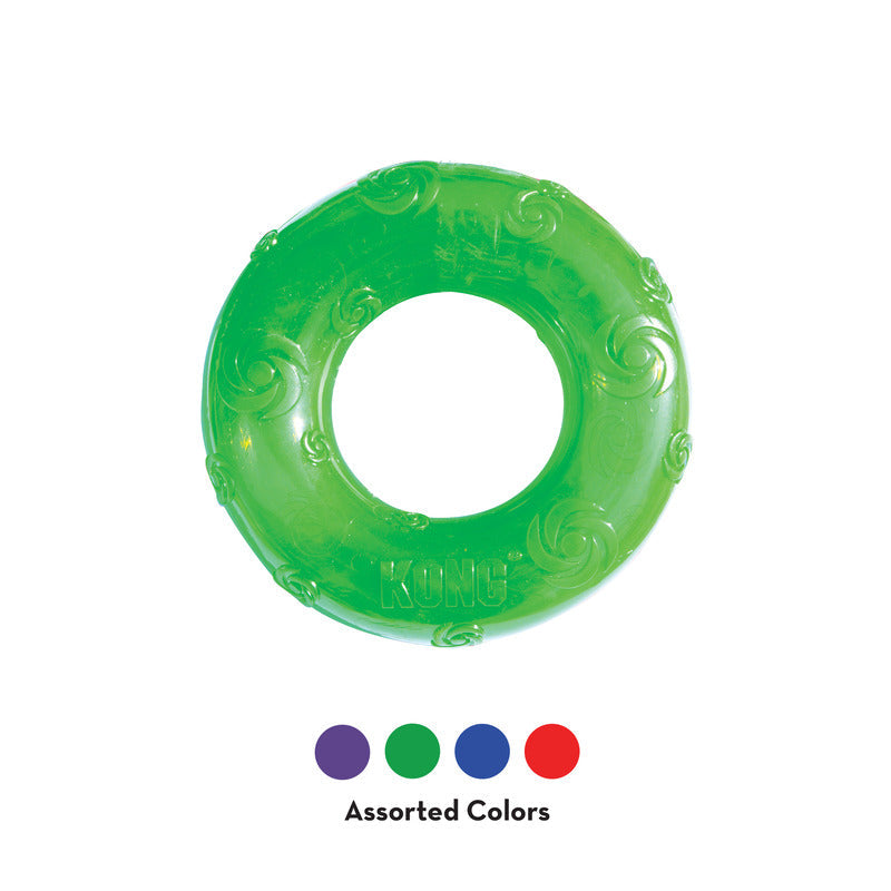 Squeezz Ring Toy - Dog -  (Kong) - (Squeaker) - (Gripping Texture) - (M-L) - (While Supplies Last)