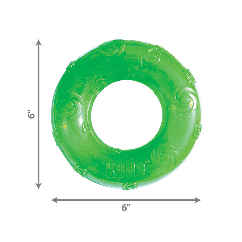 Squeezz Ring Toy - Dog -  (Kong) - (Squeaker) - (Gripping Texture) - (M-L) - (While Supplies Last)