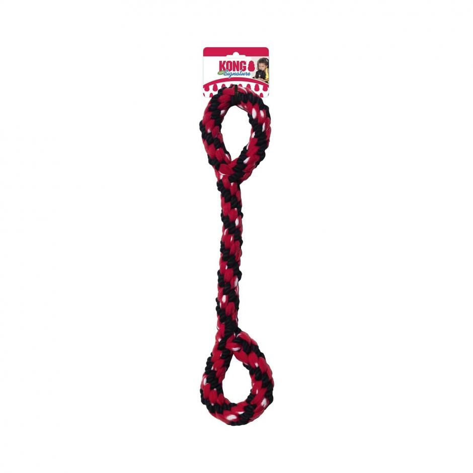 Rope Double Tug - Dog  -  (KONG) - ( Braided Cotton and Fleece) - (Red & Black) - (While Supplies Last)