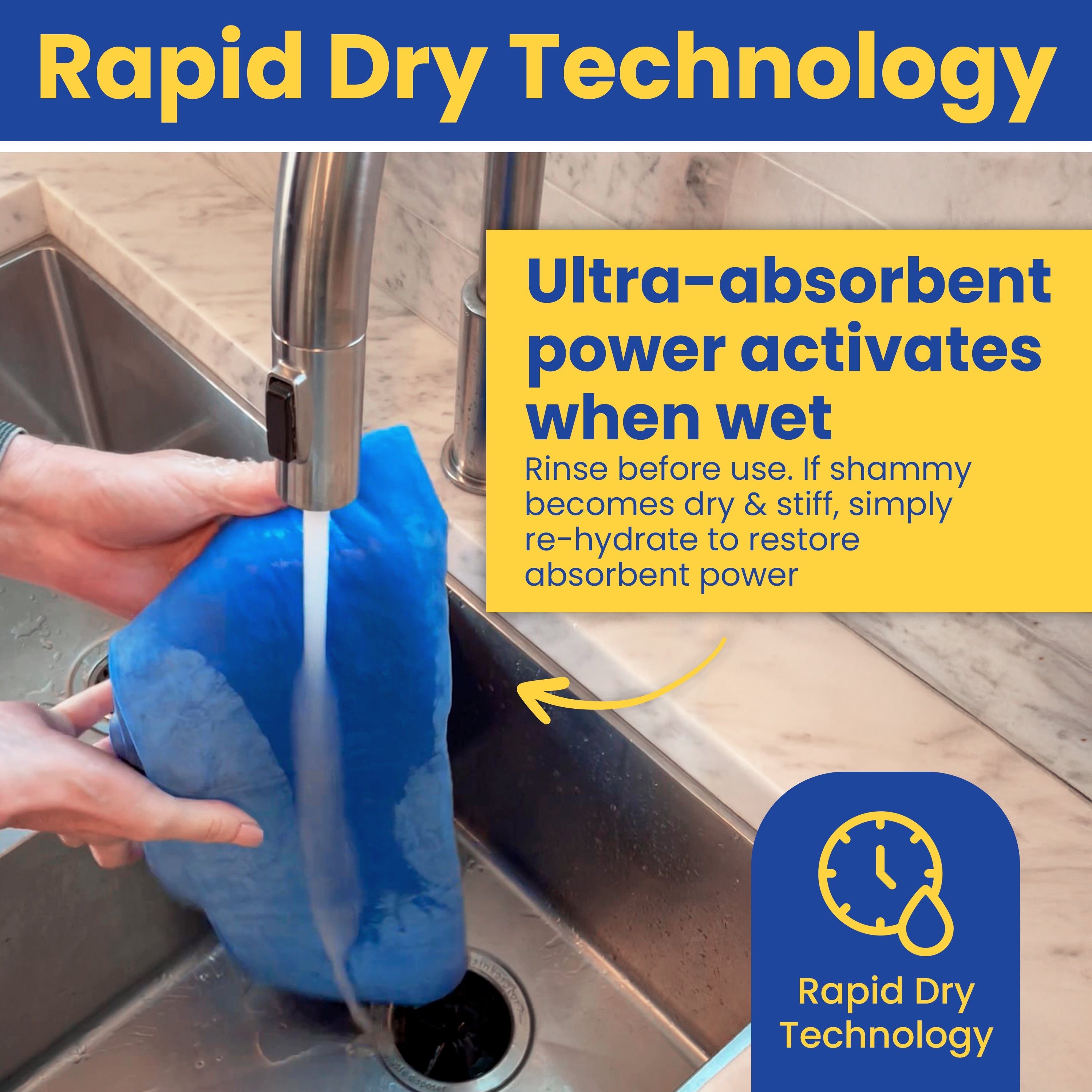 Drying Shammy Towel - Large Dog Cat - (Rapid Dry) - (Groomer Approved) - (1 pk, 2 pk) - (While Supplies Last)