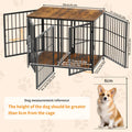 Spacious Furniture Crate Enclosure with Removable Divider - 2 Dogs  - (Black) - (Metal + Wood) - (While Supplies Last)