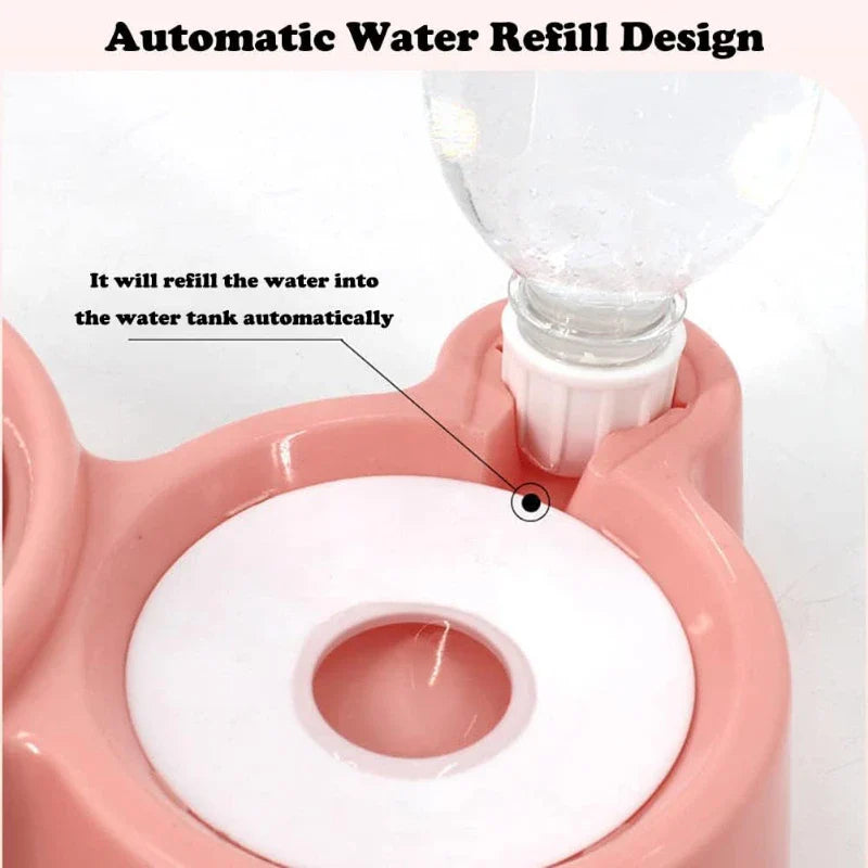 Automatic Water Dispenser and Cat Ear Food Bowl - Cat - (3 Color Options) - (While Supplies Last)