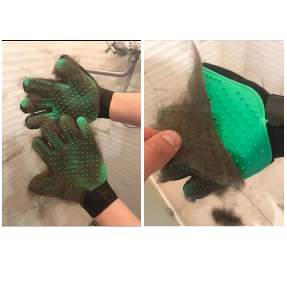 Dog Cat Deshedding Brush Gloves
