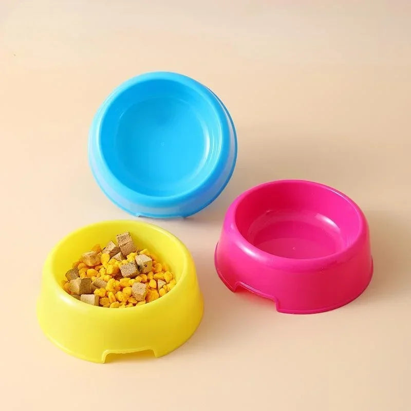 Plastic Feeding Bowls - Dog Cat - (4 Color Options) - (While Supplies Last)