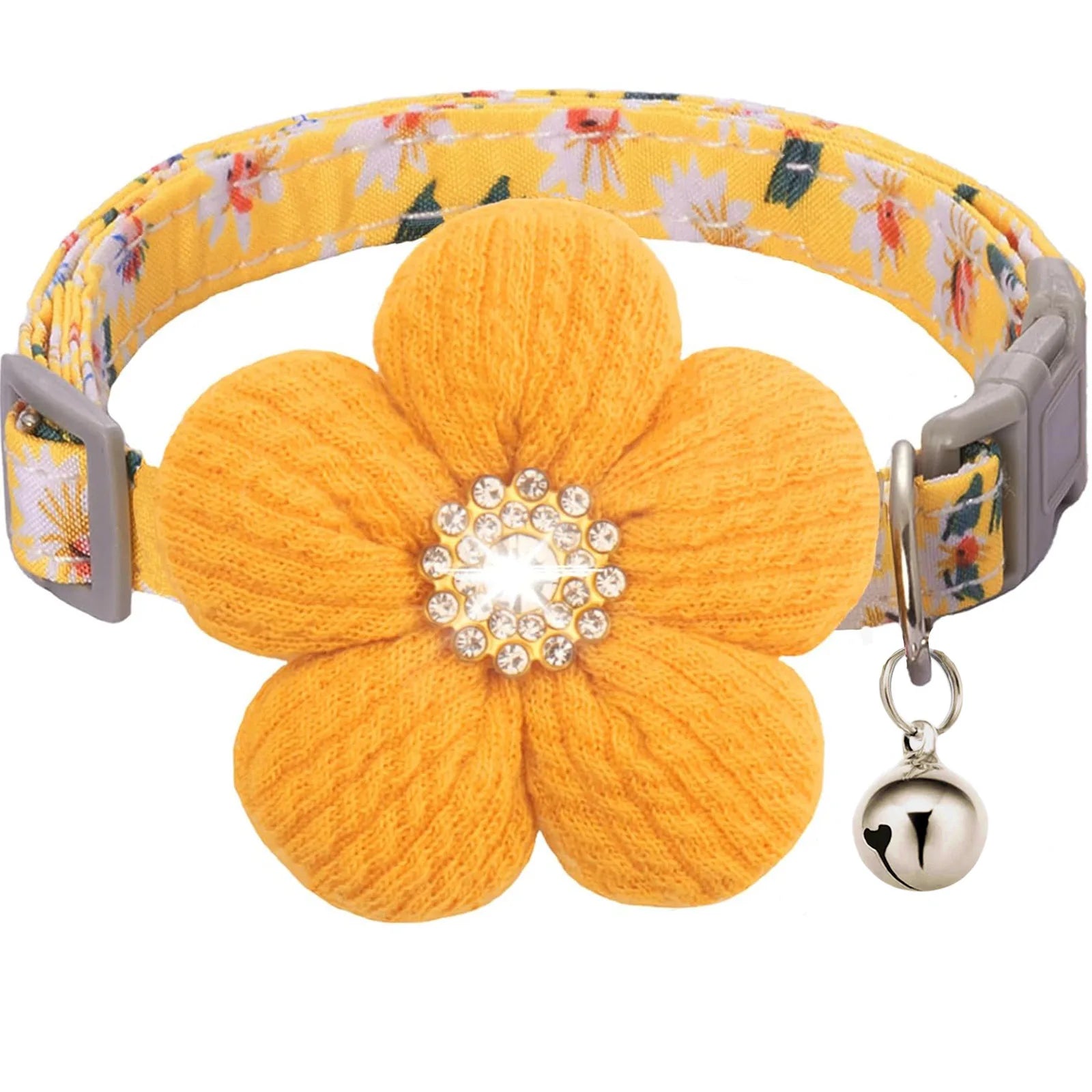 Exquisite Flower Bell Collar - (3 Color Options) - Dog Cat