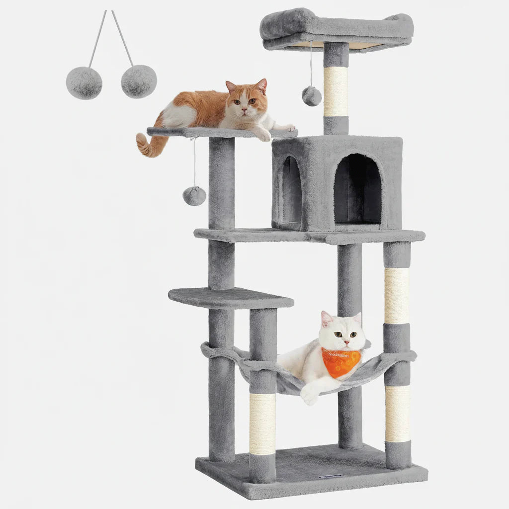 Multi-Cat Tree Tower Hammock, Condo & Scratching Posts