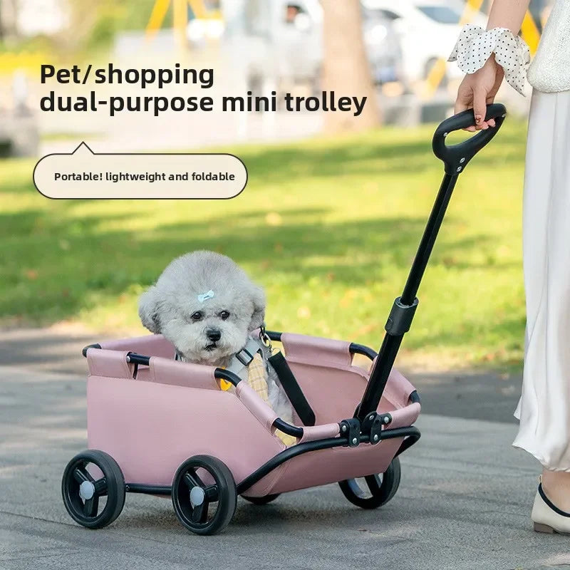 Mini Pet Carriage with Sunshade Cover - Dog Cat - (4 Color Options) - (While Supplies Last)