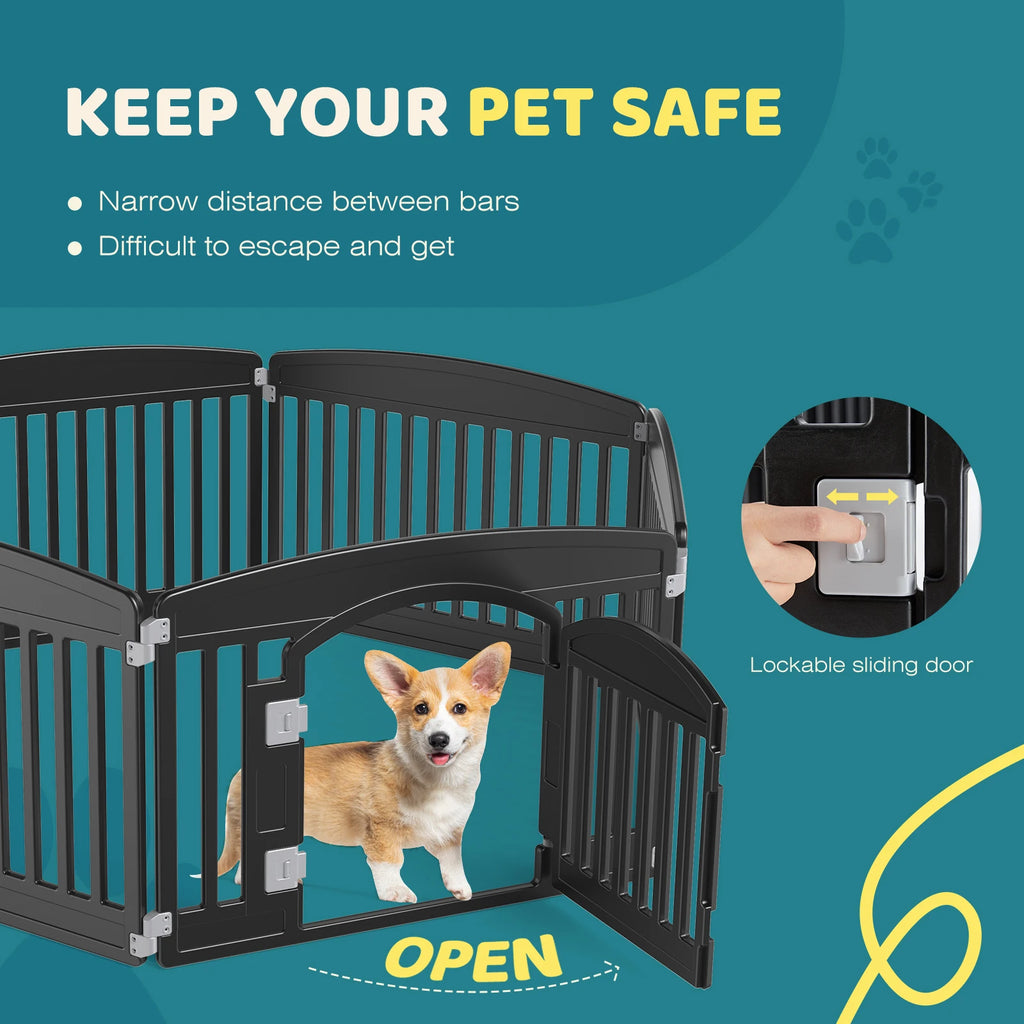 Plastic Expandable Portable Playpen - Dogs (4,6 Panel) - (White, Brown) - (Indoor/Outdoor) - (While Supplies Last)