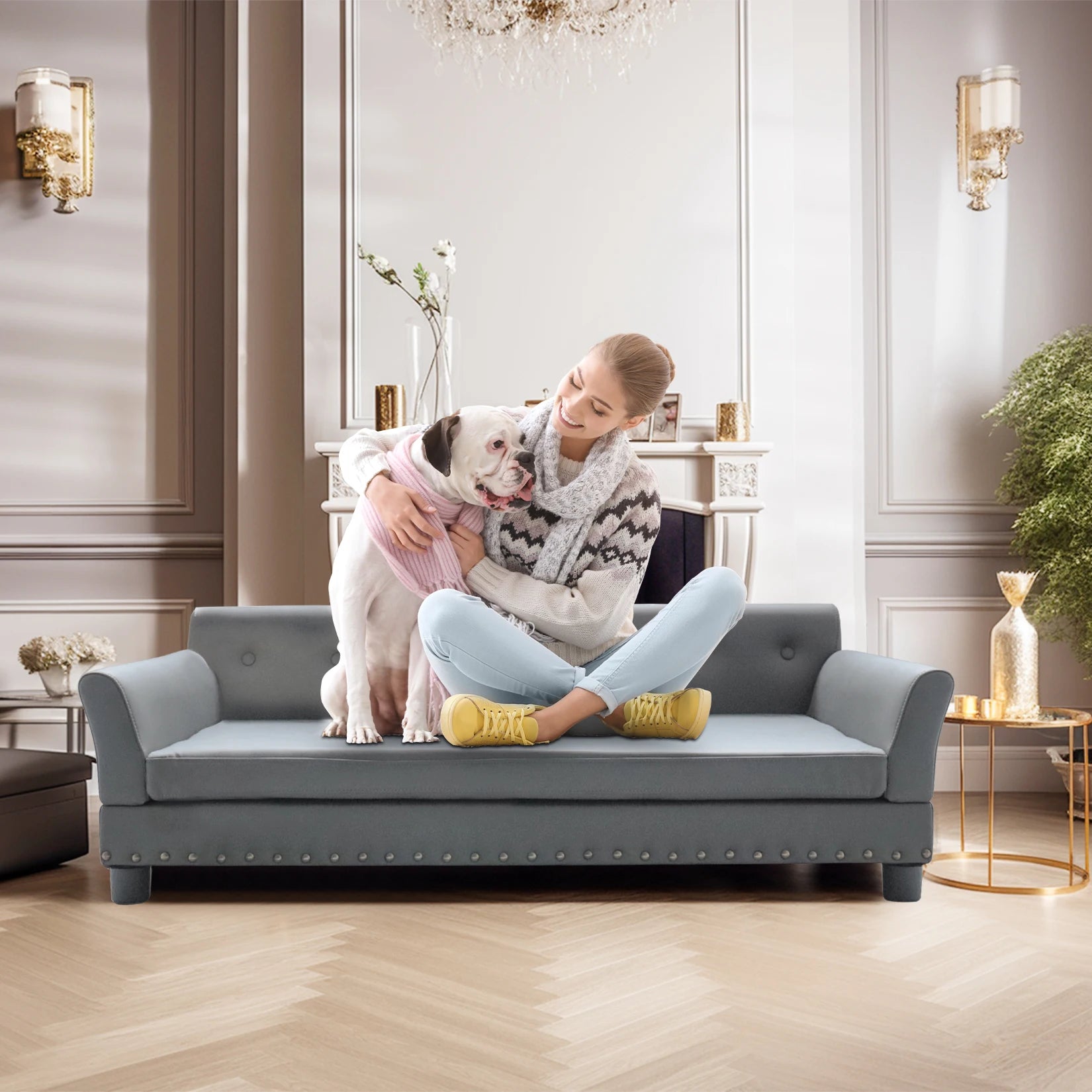Elevated Comfortable Rectangle Couch - Dog