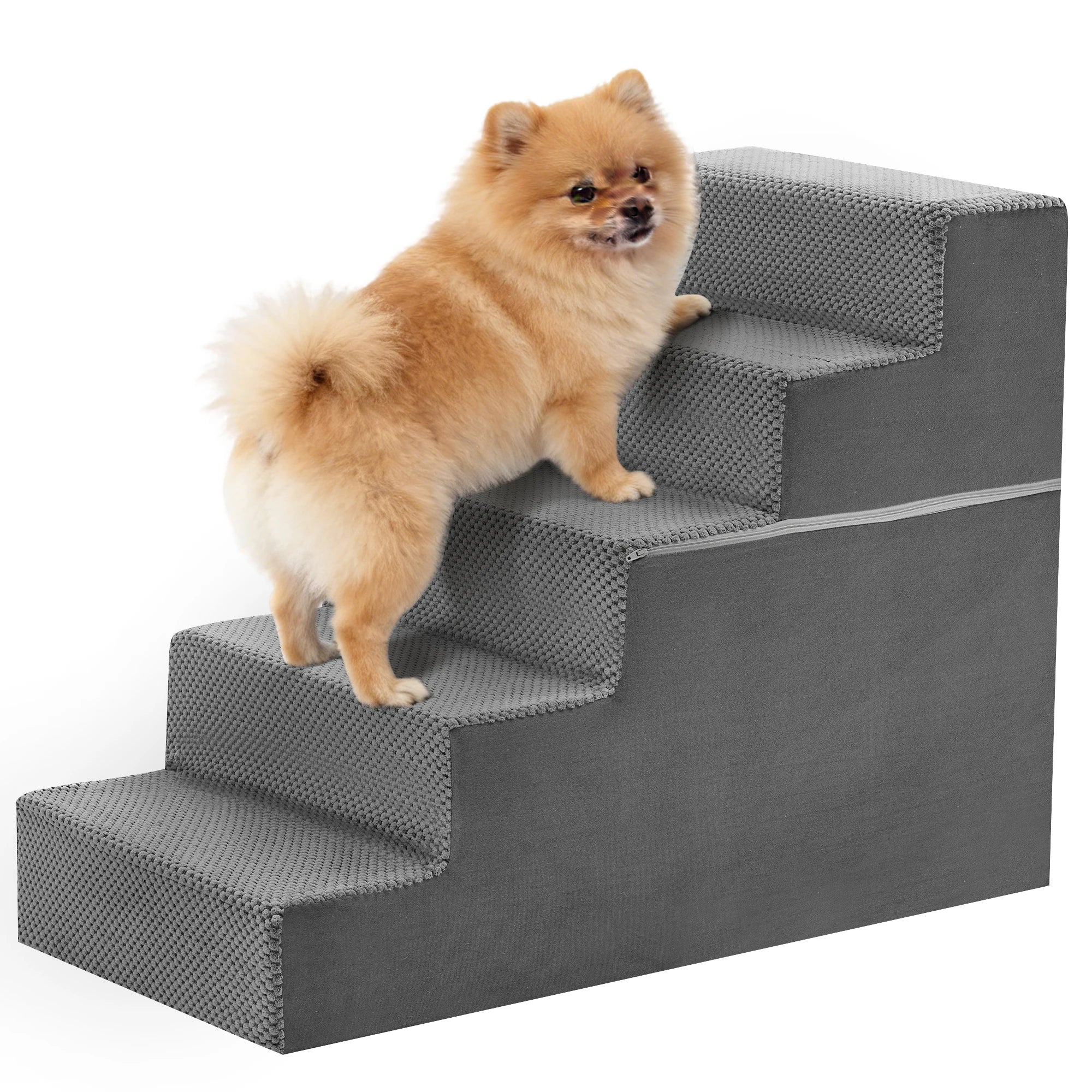Pet Ladder - Dog  - (Non-Slip) - (In-Home) - (Customize to be 3,4, or 5 Step Options) - (Grey)