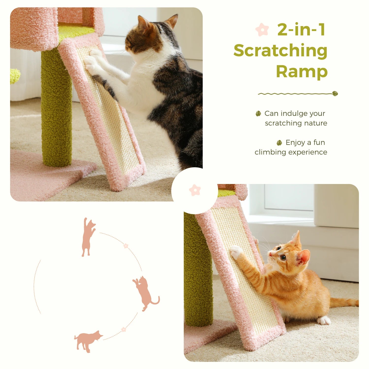 Multi-level Flower Cat Tree with Top Perch
