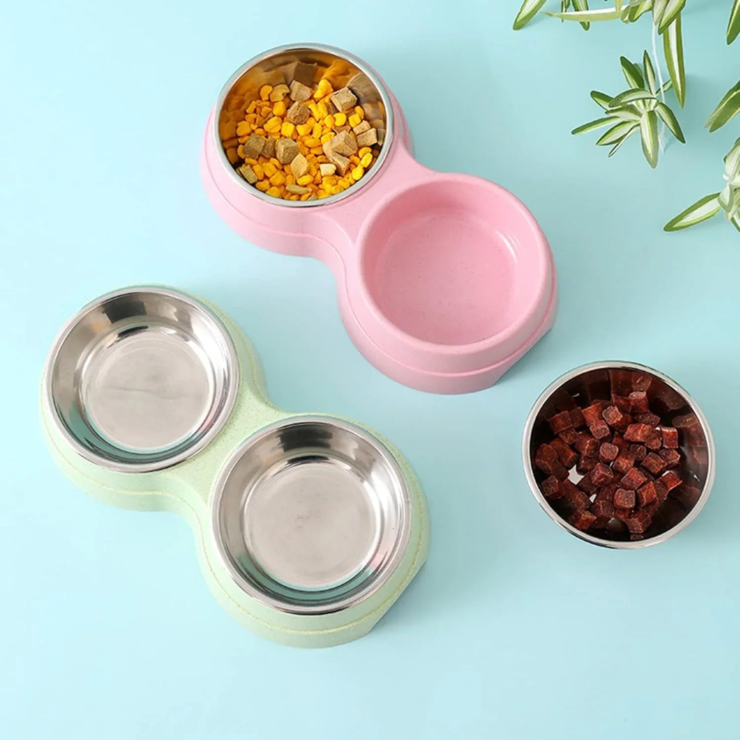 2-in-1 Feeding Bowls - Dog Cat - ( 3 Color Options) - (While Supplies Last)