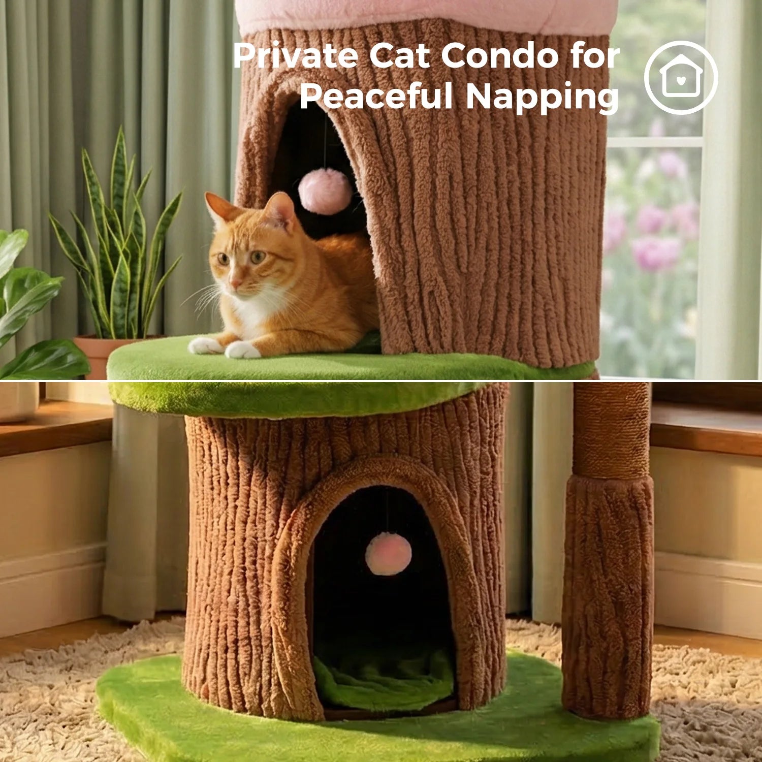 Flower Top Bed on Tall Cat Tower