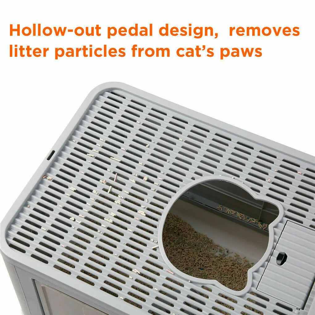 Foldable Litter Box with Front Entry and Top Exit - Includes Scoop - Cat
