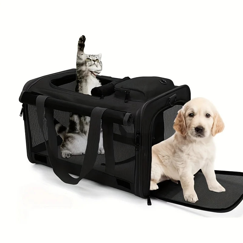 Soft-Sided Pet Carrier - Dog Cat - (5 Color Options) - (Collapsible) - (Mesh Windows) - (While Supplies Last)