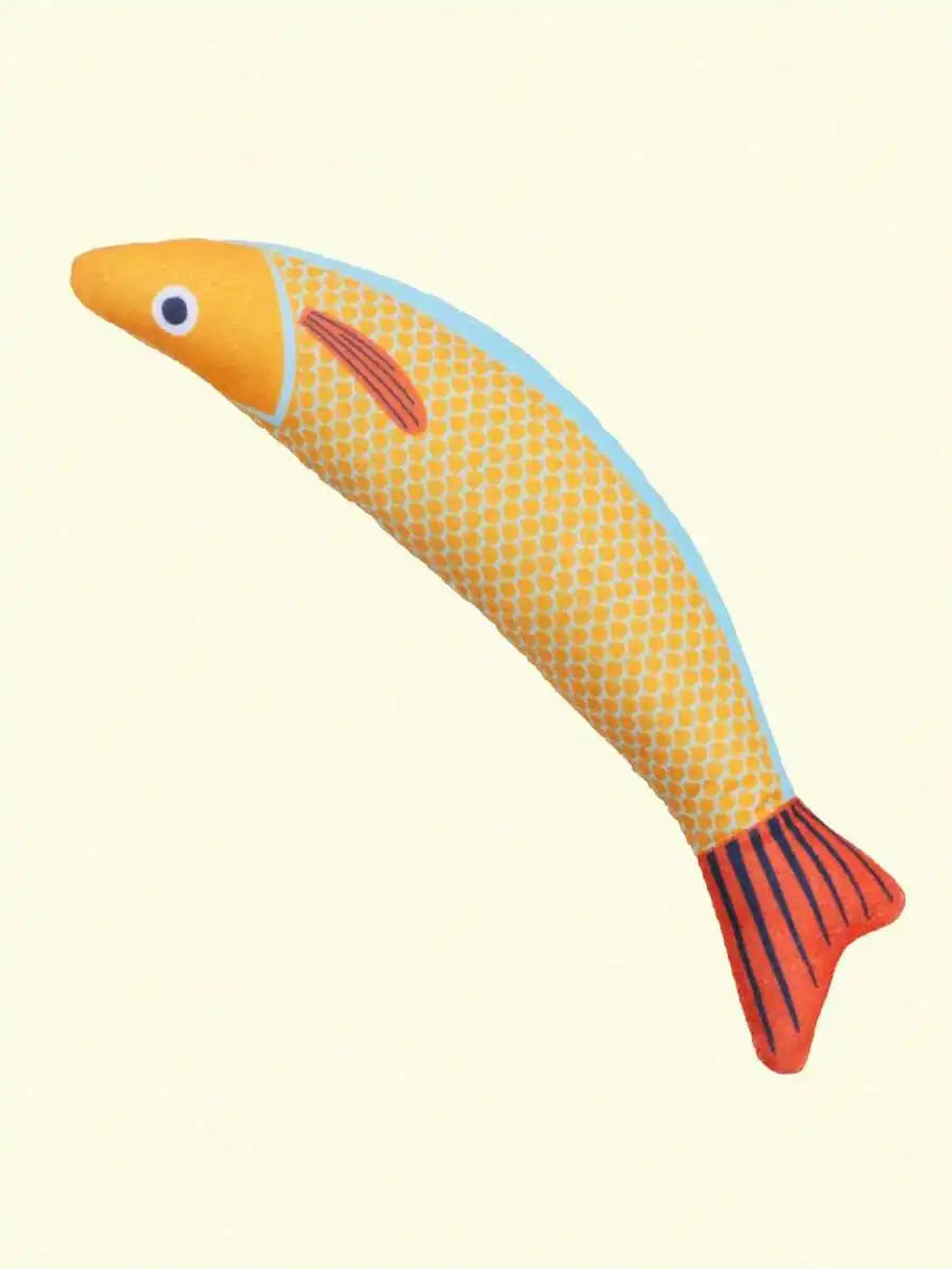 Interactive Plush Kicker Fish Toy With Crinkle Sound - Cat - (3 Color Options) - (While Supplies Last)