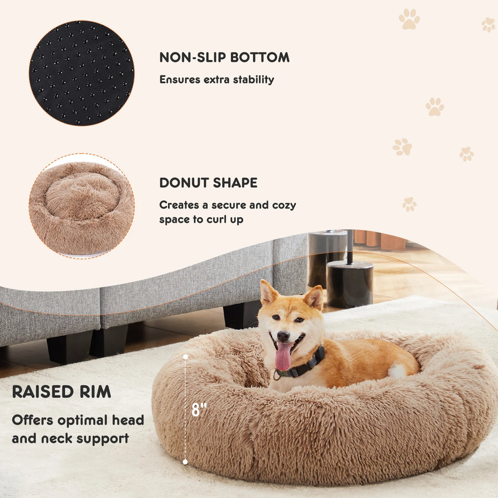 Anti-Slip High Rim Round Calming Bed - Dog