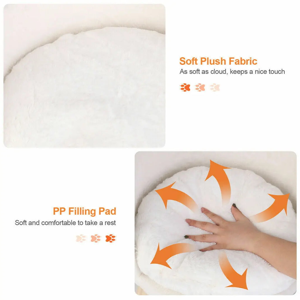 Luxury Plush Bed on Wood Legs - Dog Cat