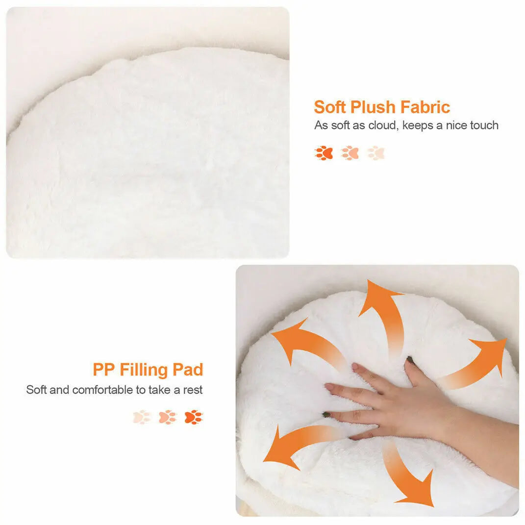 Luxury Plush Bed on Wood Legs - Dog Cat