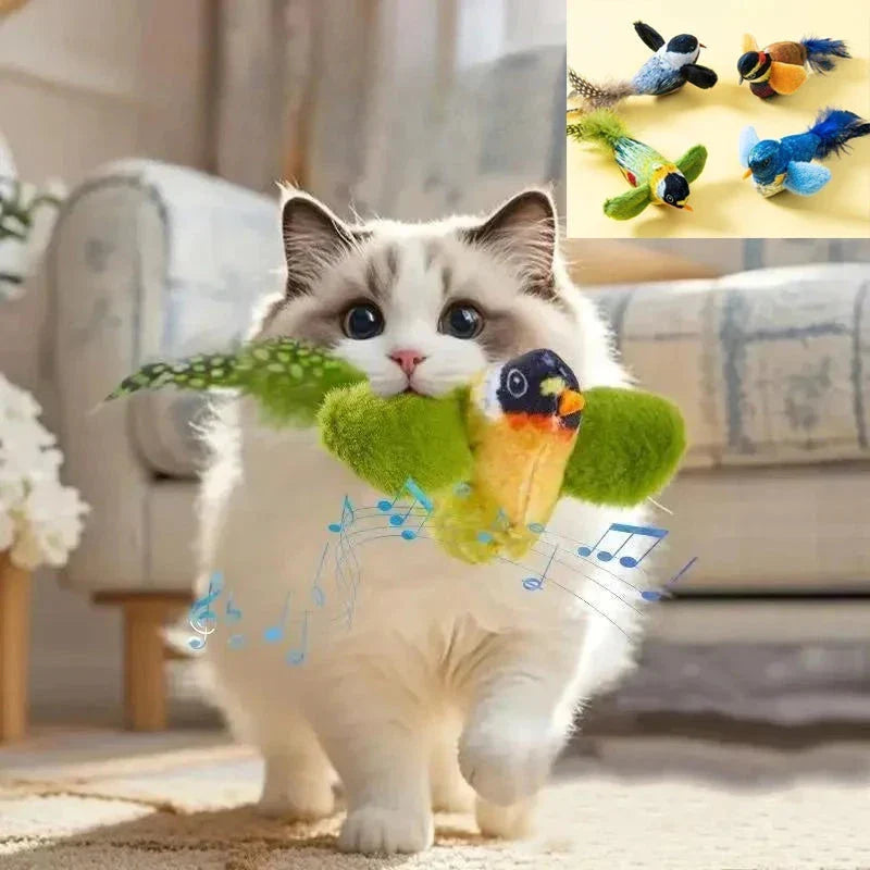 Interactive Bird Toy - Cat - (3 Color Options) - (While Supplies Last)