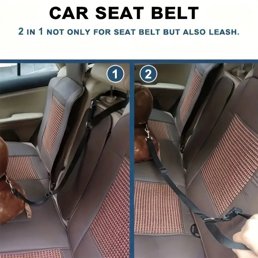 Secure and Safe Backseat Leash - (Blue) - Dog Cat
