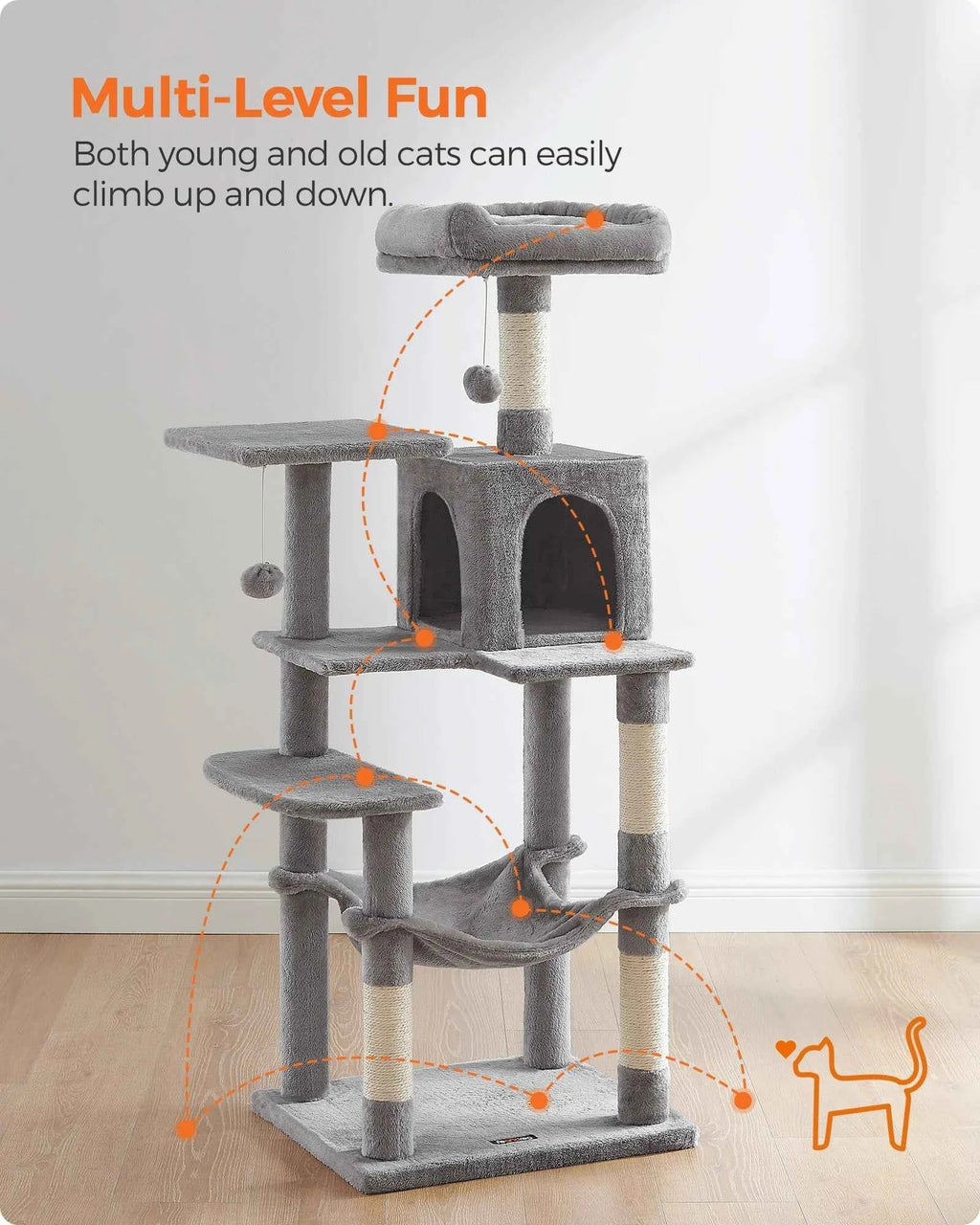 Multi-Cat Tree Tower Hammock, Condo & Scratching Posts