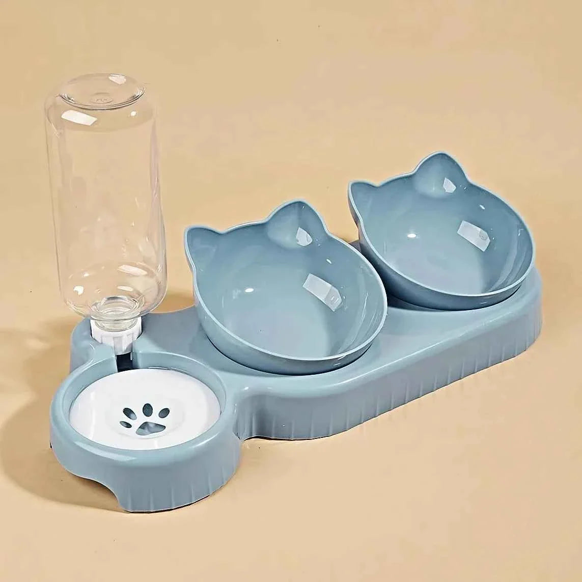 3-in-1 Food & Gravity Water Feeder in This Adorable Cat Ear Bowl Set - Cat - (4 Color Options) - (While Supplies Last)